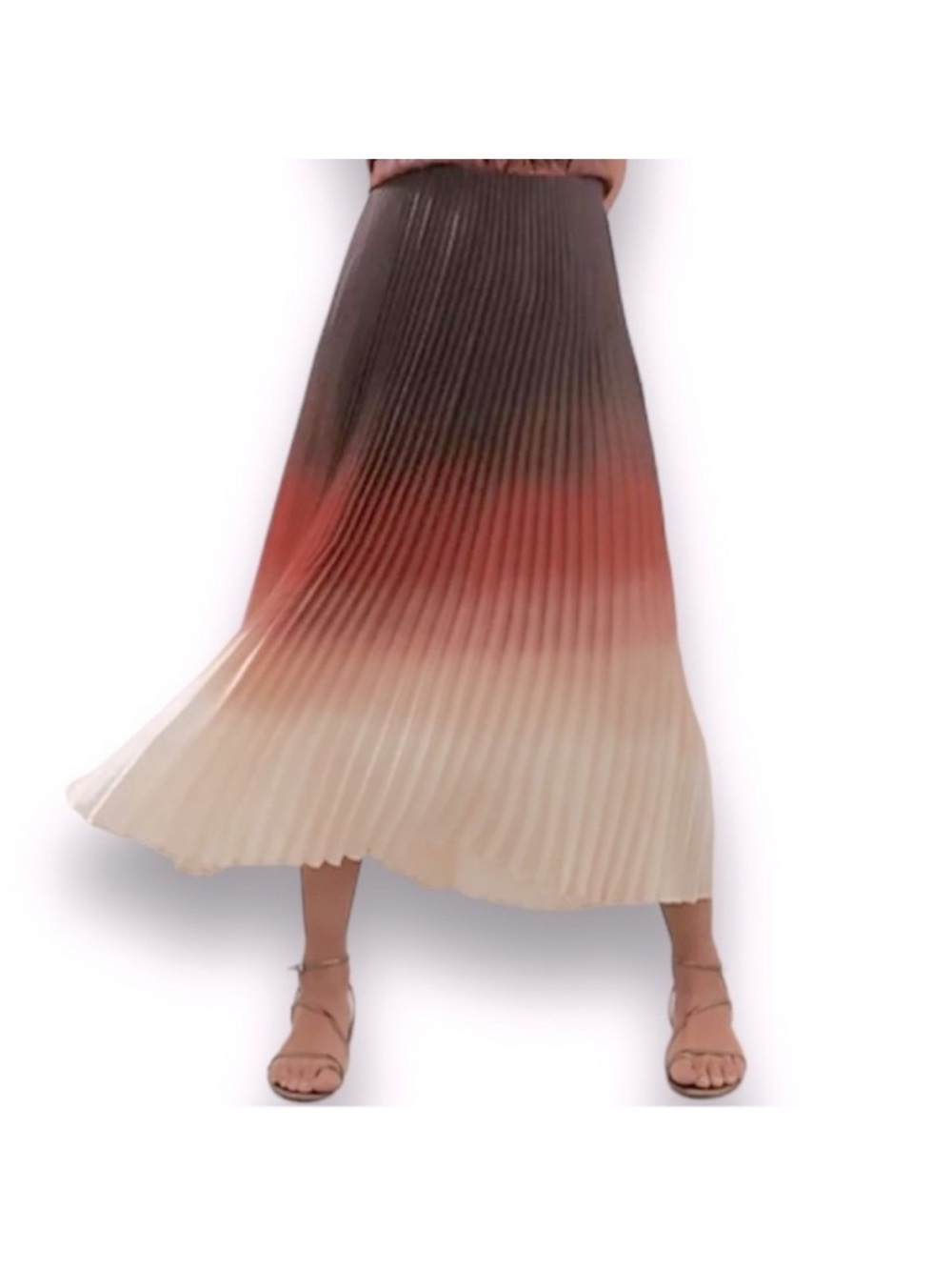 Banana Republic Ombre Pleated Skirt Size Medium Petite NWT